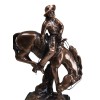 Ebros Rustic Western Rodeo Cowboy W/ Bucking Horse Bronze Electroplated