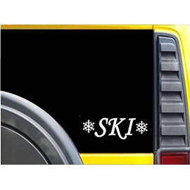 Ski Snowflakes K642 8 inch Sticker skiing decal