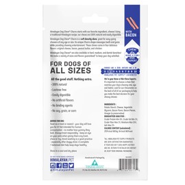 Himalayan Dog Chew Churro Yak Cheese Dog Chews, 100% Natural, Long Lasting, Gluten Free, Healthy & Safe Dog Treats, Lactose & Grain Free, Protein Rich, For All Breeds, Soft, Real Bacon Flavor, 4 oz