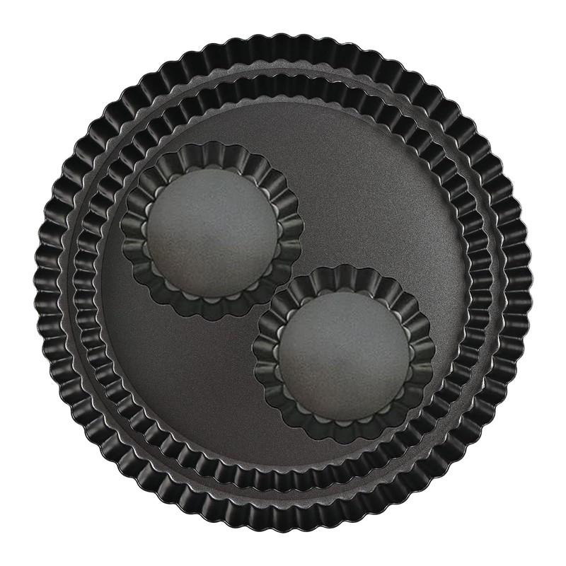 Cylogia 8 Inch Quiche Tart Pan Loose-Bottom Flan Tin Fluted