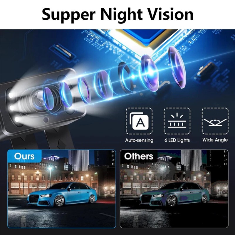 Yuanting 7'' Backup Camera and Monitor Kit System Back Parking