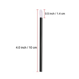 EVERMARKET(TM) 50 Pieces Disposable Lip Brushes Lipstick Gloss Wands Applicator Makeup Tool Kits, Black