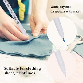 Water Erasable Pens,Disappearing Vanishing Erasable Ink Fabric Marker Pen,12-PACK 7-COLOR Wate,for 11CT/14CT Cross Stitch,Handicrafts for Temporary Marking