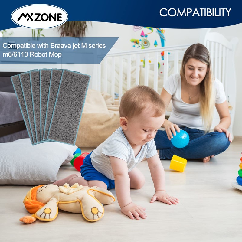 MXZONE Wet Mopping Pads Compatible for iRobot Braava Jet m6