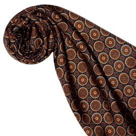 Lorenzo Cana - Men's Scarf 100% Silk in Harmonious Brown Colours Printed Double Layer Silk Scarf Silk Scarf Dandy Style 30 cm x 160 cm - 8920511, Gold, black, brown