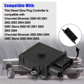 Unifizz Diesel Glow Plug Module Controller 68013182AA Compatible with Chevy Silverado 2500 HD 2001 2002 2003 2004,Silverado 3500 04-2005,GMC Sierra 2500 HD 01-2004,Sierra 3500 & RY-1556 2004-2005