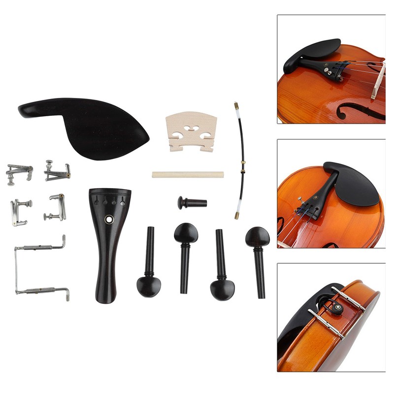 15Pcs Violin Accessory Tailpiece Chin Rest Tuning Peg Fine Tuner