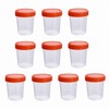 LATRAT 10 x 60ml Plastic Urine Sealed Sampling Cup Container