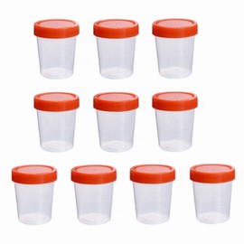 LATRAT 10 x 60ml Plastic Urine Sealed Sampling Cup Container 60ml