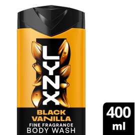 Lynx Fine Fragrance Collection Black Vanilla Premium Body Wash Shower Gel for 12 hours of freshness, infused with a vanilla, orange & sandalwood scent 400 ml