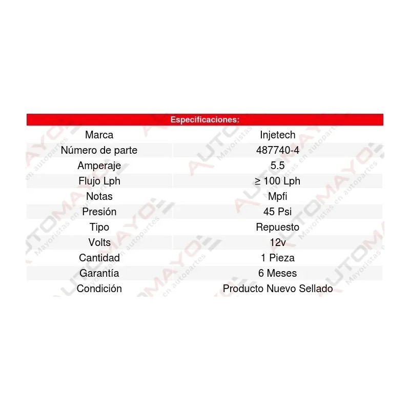 Repuesto Bomba Combu Highlander 4cil 2.7l 10 Al 13 8164409