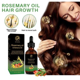 Style My Edges Rosemary Oil and Batana Oil, 60ml, Improves Scalp Blood Flow, Stimulates New Hair Growth, Restores Moisture and Hydration, 100% Pure and Natural
