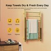 Z&Zhanle Electric Heated Towel Rack, Gold Finish, Wall Mounted Bathroom