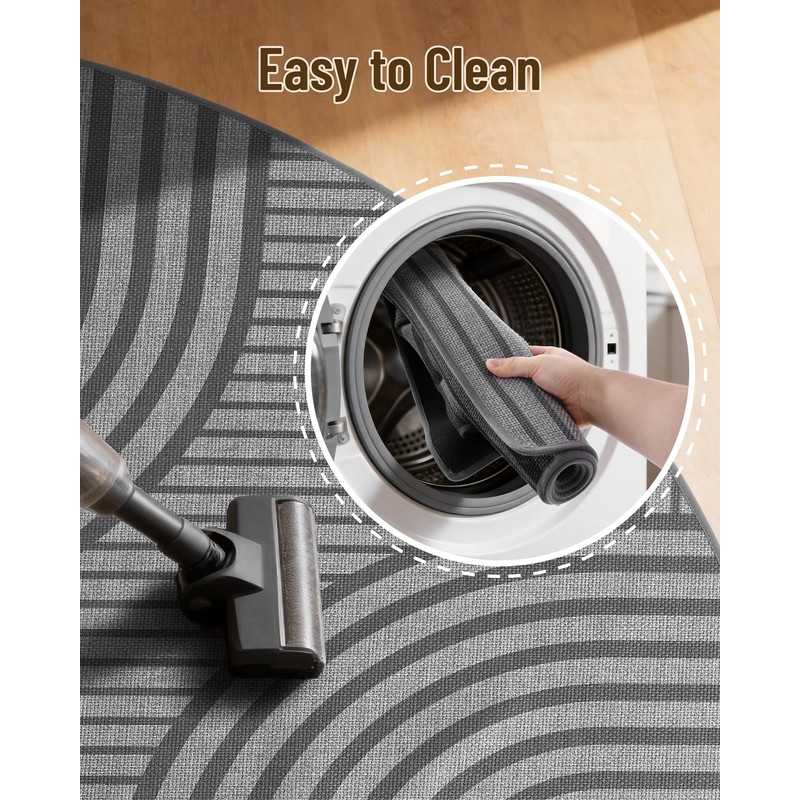 Carvapet 39" Corner Kitchen Rug, Sector Non-Slip Absorbent Floor Mat