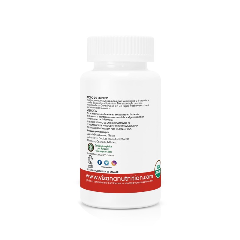 VIZANA NUTRITION | Matcha Orgánica Certificada en Cápsulas Pullulan Orgánicas