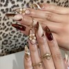 Uñas postizas con relieve de almendra, uñas postizas artificiales de