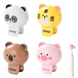 Charming Animal-Themed Toothbrush Covers - Set of 4 Portable Toothbrush Protectors for Travel, Camping, and Home Use, Include Capybara Panda Pig and Tiger