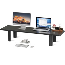 suptek Dual Monitor Stand Riser, 32.28Inch Large Monitor Stands for 2 Monitors, Computer Monitor Stand, Wooden Desktop Oraganizer Shelf for Office Desk Computer,TV,Laptop