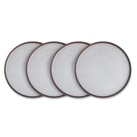 Stone lain Vince Rustic Stoneware Dinner Plate Set, 4 Count, Grey