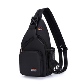 O-TBOST Travel Small Sling Bag Crossbody Bags for Women Men Casual Backpack Cross Body Pack Daypack for Hiking and Biking (black)