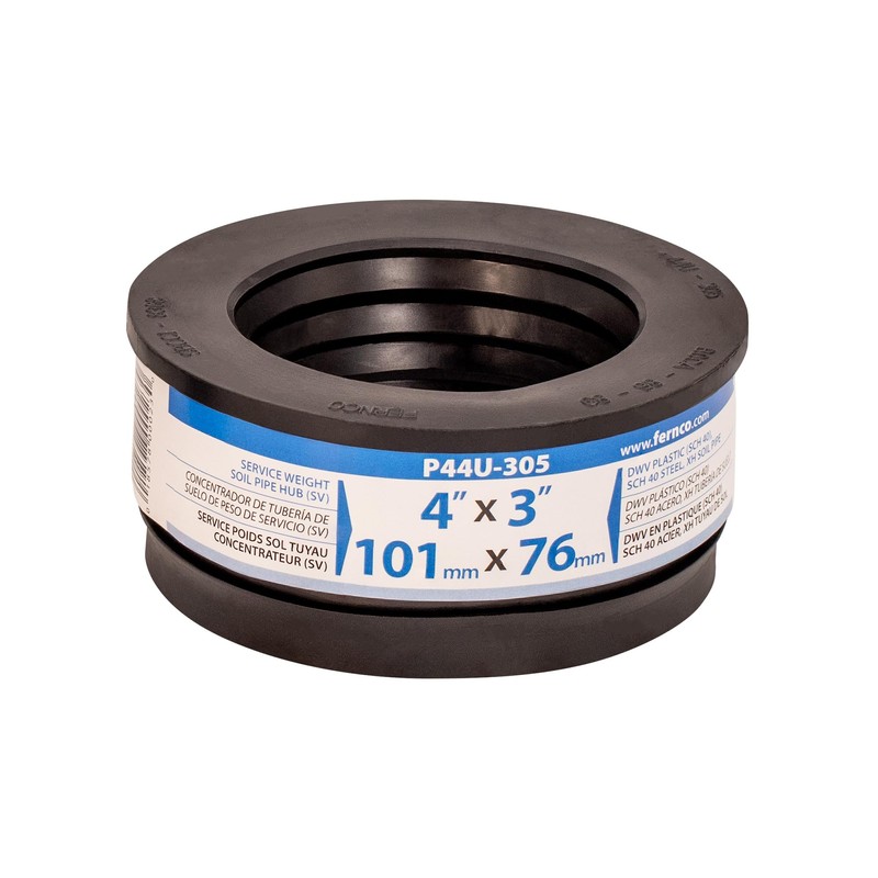 Fernco P44U-305 4-in. Service Weight Cast Iron Hub to 3-in.