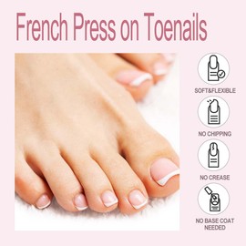 Trench Tip Toe Nail Press ons, Purple Base Color Press On Toenails, 240pcs Square Pre-Designed Fake Toenails,Reusable Artificial Nails in 12 Sizes,Glossy Full Cover Stick on Nails for Women Pedicure