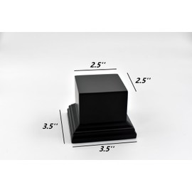 Villeurbanne MDF Wooden Display Base Plaque, 2.5" x 2.5", Ogee Edge, Art Display Stand, Sculpture Stand, Jewelry Display Stand Black