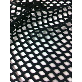 Big Hole Diamond Mesh on Stretch Polyester Spandex Fabric by The Yard (Black)