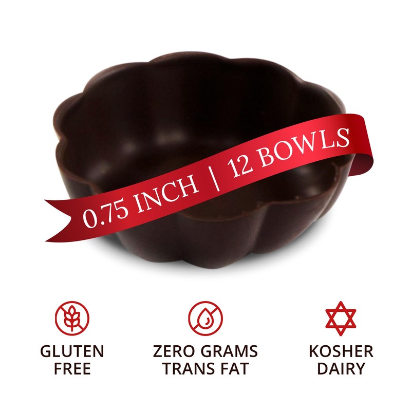 Lang's Chocolates – Dark Chocolate Dessert Shell Bowls – 12
