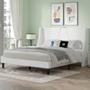 VECELO Queen Bed Frame with Upholstered Wingback Headboard, Heavy-Duty Platform