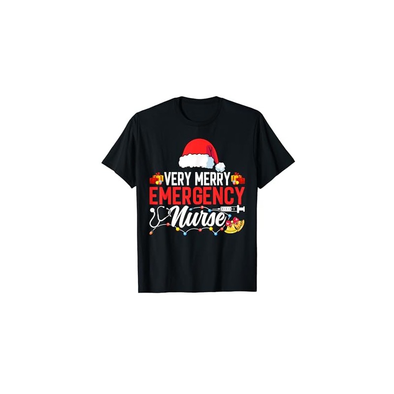 Very Merry Emergency Nurse - Emergency Room Nurse Christmas T-Shirt