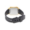 CASIO DIGITAL CLASSIC SQUARE, ALARM, S/WATCH,100MWR, GOLD FACE, BLK RESIN