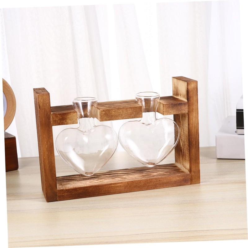 MERRYHAPY 2pcs Heart Vases Hydroponic Plant Vase Decor Container for