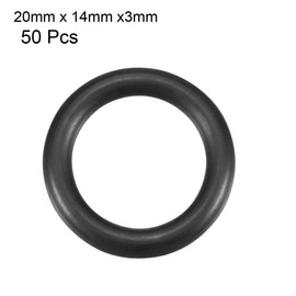 sourcingmap Nitrile Rubber O-Rings 20mm OD 14mm ID 3mm Width, Metric Sealing Gasket, Pack of 50