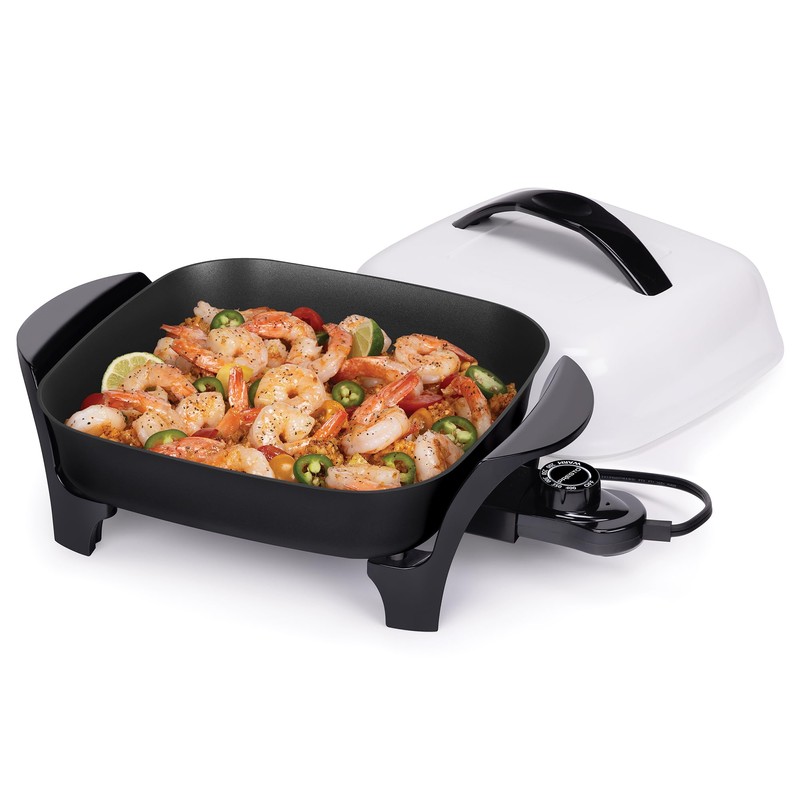 Presto 06620 11-Inch Electric Skillet,Black/White