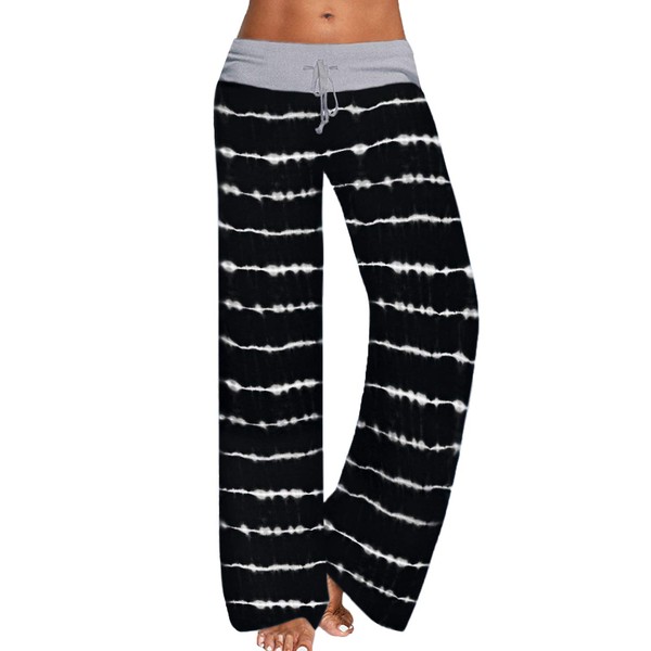 YAMTHR Womens Wide Leg Palazzo Pants Floral Printed High Waist