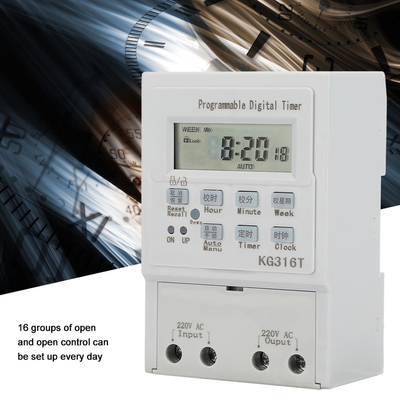 Mini AC 220V 1W 30A Digital Timer Switch Programmable Control