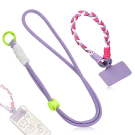 2 Stück Universal Handykette geeignet für alle Smartphones, Pad mit Kordel, Smartphonekette für Unterwegs,Handyband Universal mit 2 Universelles Pad,Handyband Universal