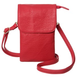 MINICAT Roomy Pockets Small Crossbody Bags Cell Phone Wallet Purses for Women(Red)