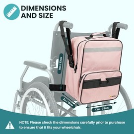 iMedic Deluxe Wheelchair Bag, Pink – Backpack for Back of Chair