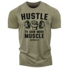 Hustle to Gain More Muscle Workout Tees Men, Gym Lifting