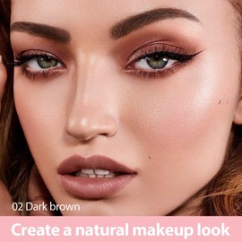 BINGBRUSH 2-in-1 Dual-Ended Eyebrow Pencil Micro 4 Point and Precise Brush - Eye Makeup Lift & Snatch Long-Lasting Waterproof Natural Eyebrow Hair (1Pc 02# Dark brown)