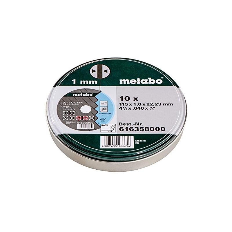 6.16358.00 Metabo Stainless Steel Blades 115x 1.0 10 Pieces in