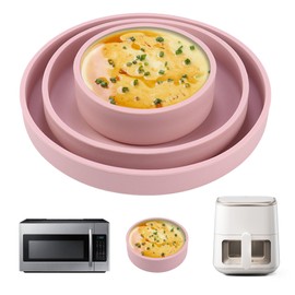 Garqitwan 3 Pack Sartén de Silicona para Huevos, Molde de Huevo para Freidora de Aire, Silicona Reutilizable, Apta para Frigorífico, Horno y Microondas