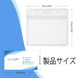 YISCOKO Name Tag Case, ID Card Holder, Employee ID Case, 12 Horizontal Type, Double-Sided, Neck Strap, For Cards, School, Work Commutes, Business Cards, Exhibitions, Events, Pass Case, Waterproof, PVC