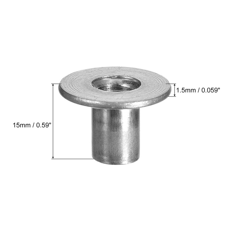 uxcell M8 T-Nuts, 24pcs Carbon Steel Tee Nuts, Round Base