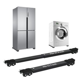 Extendable Furniture Appliance Mover, Washing Machine Dolly with Brakes Rolling Base for Fridge Washer and Dryer Laundry Heavy Duty 24 Wheels Appliance Slider (Black)