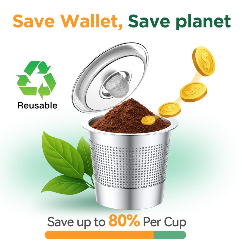 AANQQ Reusable K Cups for Keurig: Upgraded Dual-Layer Mesh Stainless