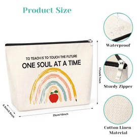 Teacher Appreciation Gifts Cosmetic Bag Teacher Thank You Gifts Teacher Gifts for Women End of Year Zipper Pouch Female Teacher Retirement Birthday Presents from Student Travel Makeup Pouch