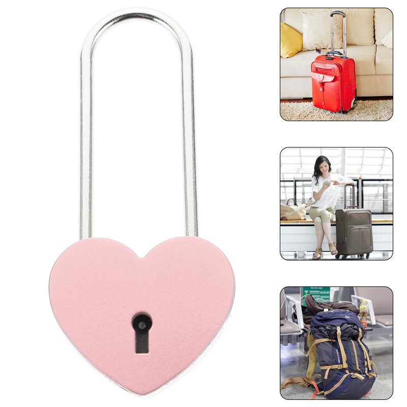 Baluue Love Lock Heart Padlock with Key, 10CM Diary Lock